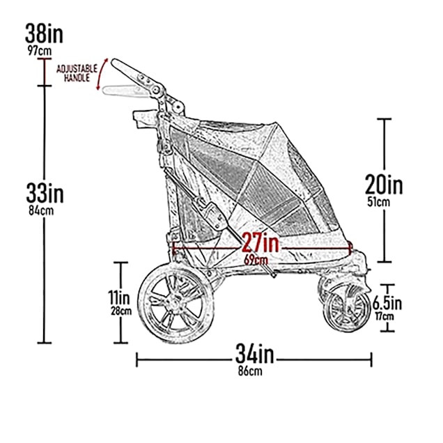 Pet Gear Gray Excursion NO ZIP Pet Stroller Petco