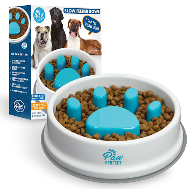 Paw Perfect Slow Feeder Bowls For Dogs, 4 Cups