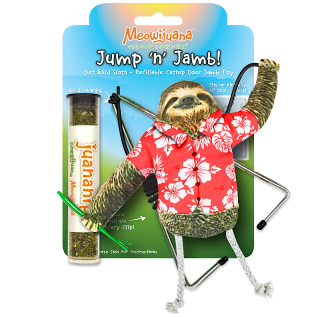 Meowijuana Jump 'n' Jamb Get Wild Sloth Cat Toy, Small | Petco