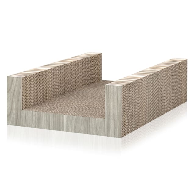 Way Basics Aspen Grey Cat Scratcher Ubed, 22.2" L X 15" W X 5.5" H - Carousel image #1