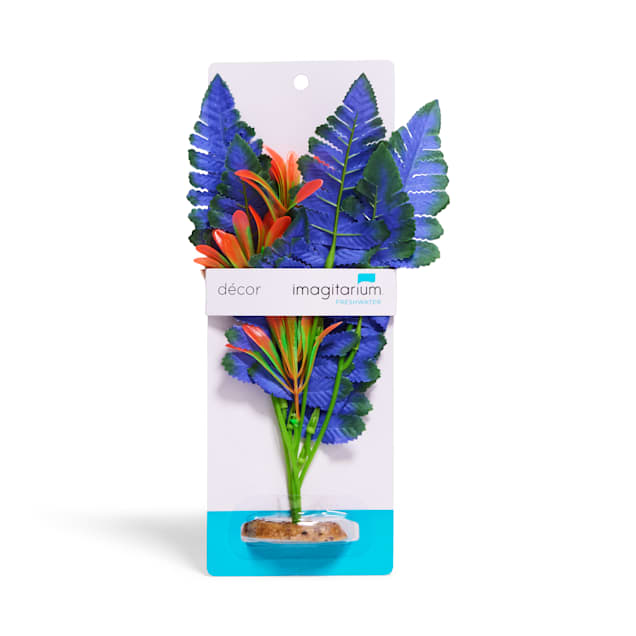Imagitarium Blue Fern Silk Aquarium Plant, Large - Carousel image #1