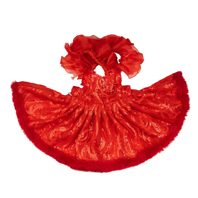 Doggy Parton Red Apparel Gala Evening Star Pet Gown X Small
