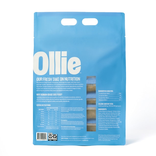 Ollie Fresh Turkey Dish with Blueberries Fresh Frozen Dog Food 5 lbs