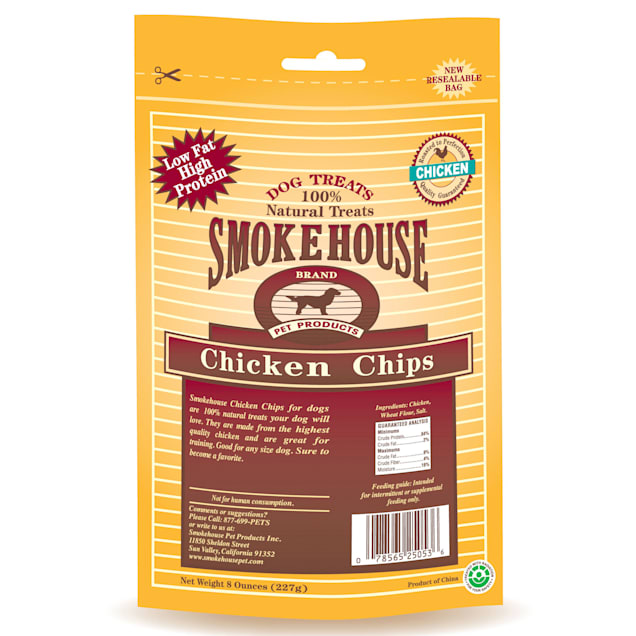 Smokehouse 100 Natural Chicken Chips Dog Treats 8 oz. Petco