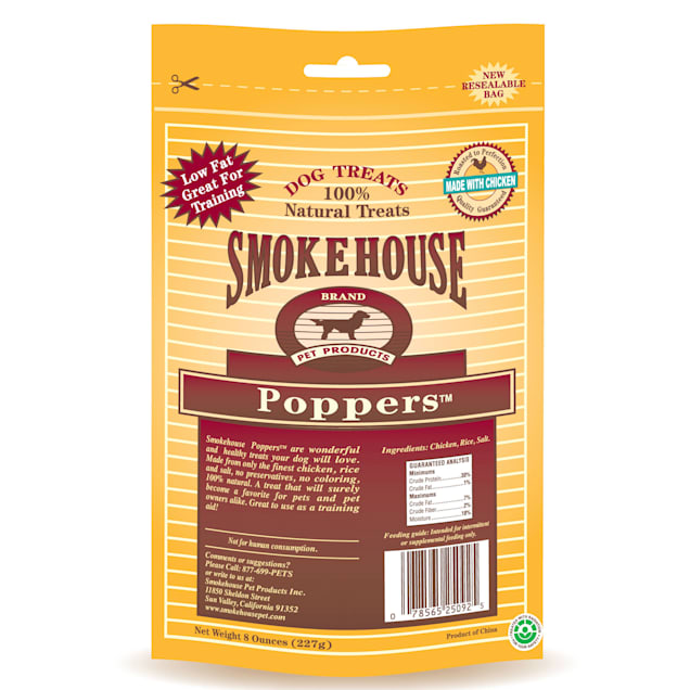 Smokehouse 100 Natural Chicken Poppers Dog Treats 8 oz. Petco