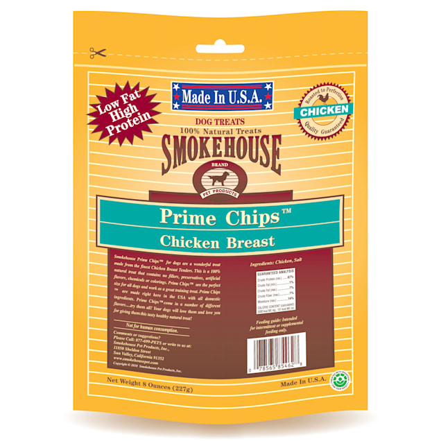 Smokehouse 100 Natural Prime Chips Chicken Dog Treats 8 oz