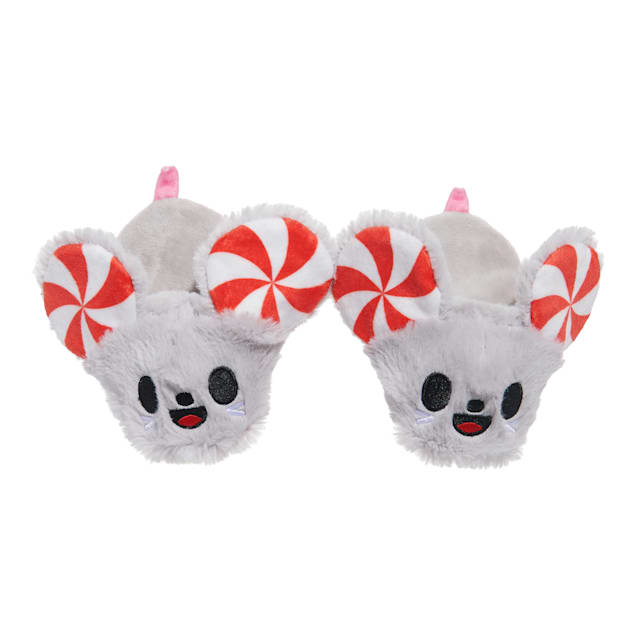 BARK Peppermice Slippies Christmas Mouse Slippers Plush Dog Toy