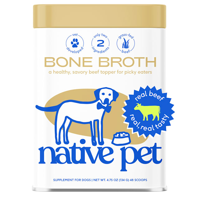 Native Pet Real Beef Bone Broth Powder Dog Food Topper 4.75 oz