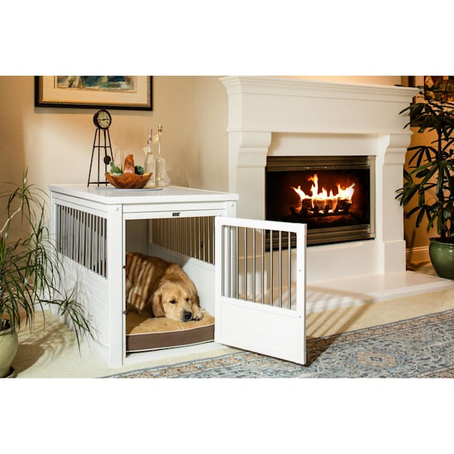 New Age Pet XL EcoFriendly Crate & End Table in Antique White