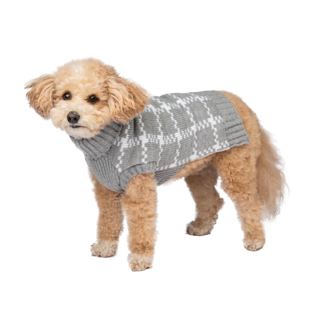 Harry Barker Windowpane Split Turtleneck Pet Sweater for Dogs and