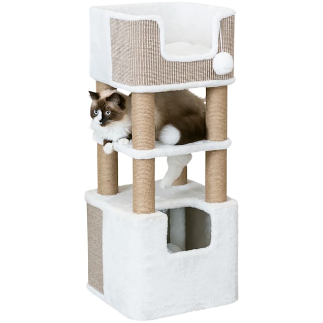 TRIXIE Lucano Plush & Sisal 3-Level Cat Tree with Scratching Posts & Condo, 39.8'' H - Carousel image #1