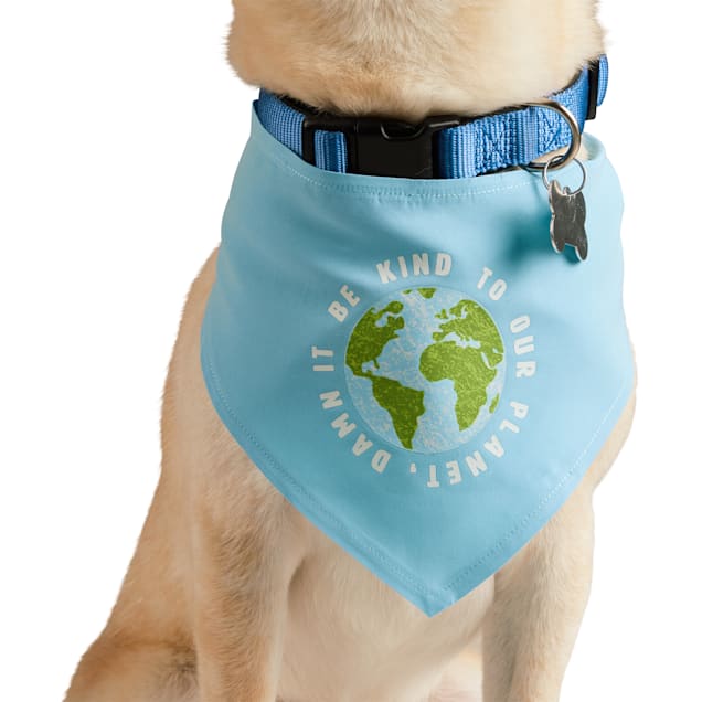 Started As A Bottle Earth Day Bandana for Dogs X Small Small Blue