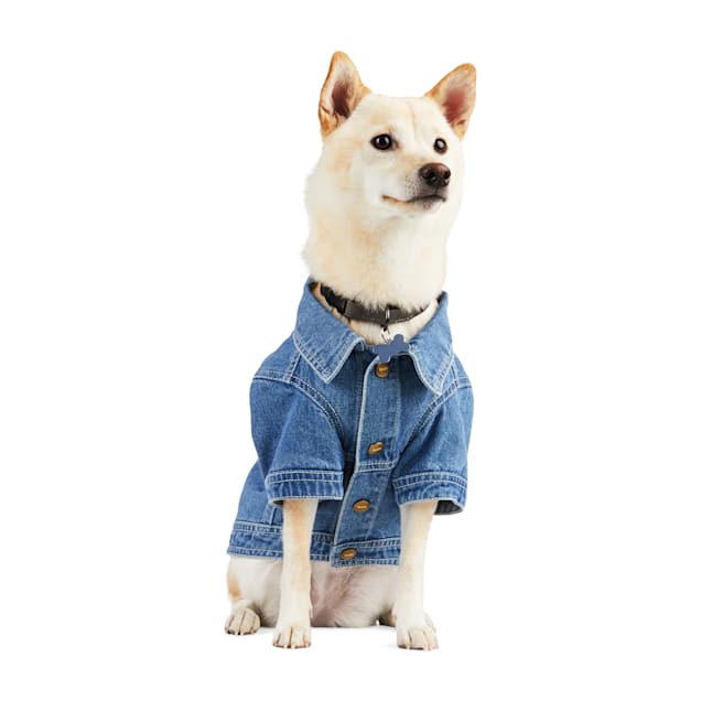 Reddy X Small Dark Wash Denim Dog Jacket Stylish Snaps