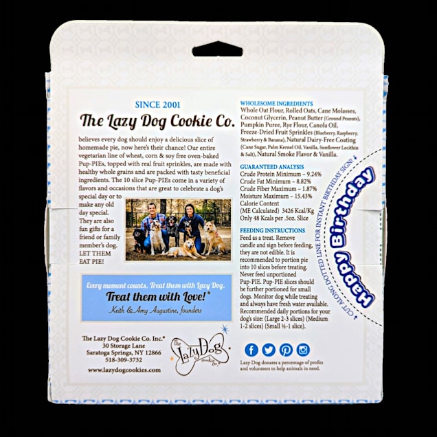The Lazy Dog Cookie Co. The Original Pup-PIE Happy Birthday Pie Shaped Treat for a Charming Boy, 5 oz.