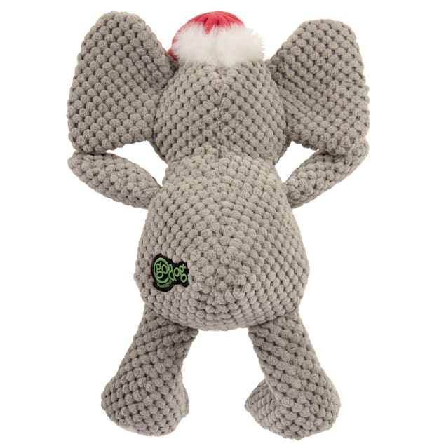 goDog Holiday Collection Checkers Elephant Santa Squeaky Plush Dog