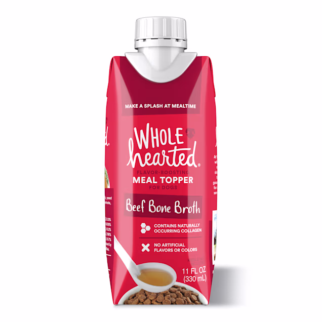 WholeHearted Beef Bone Broth Recipe Wet Dog Meal Topper, 11 fl. oz. - Carousel image #1
