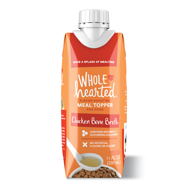 WholeHearted Chicken Bone Broth Recipe Wet Dog Meal Topper, 11 fl. oz. - Carousel image #1