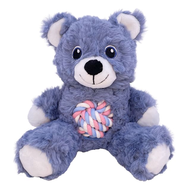KONG Knots Teddy Small Dog Toy with Squeaker Rope