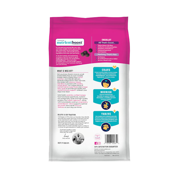 Solid gold wee bit dog food hotsell