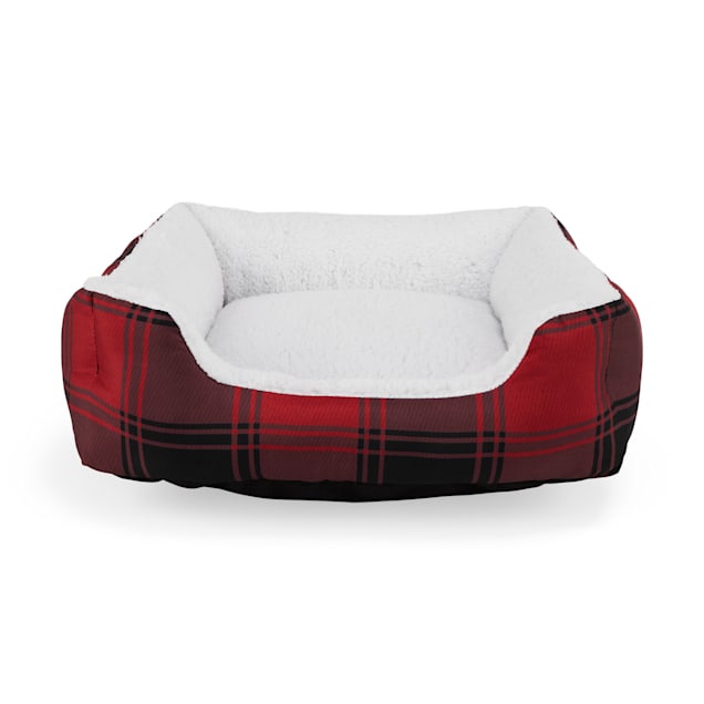 EveryYay Essentials Red Plaid Promo Cat Bed 17 L X 17 W X 5 H Petco