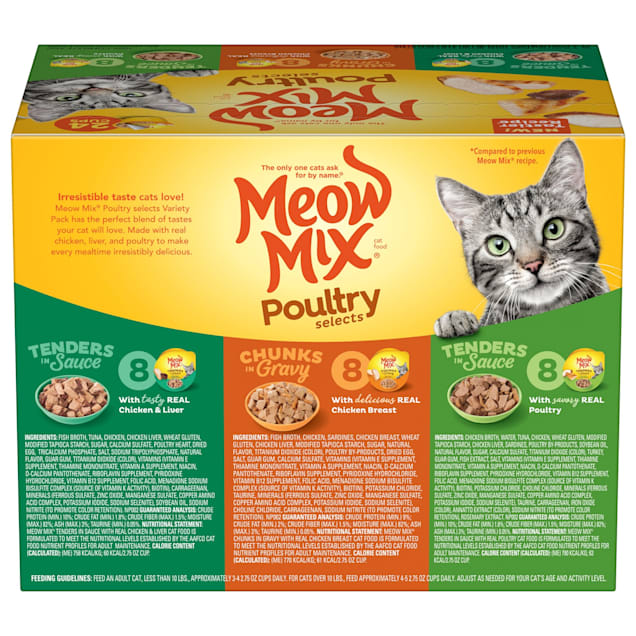 Meow Mix Poultry Selections Variety Pack Wet Cat Food 2.75 oz. Pack of 24 Petco