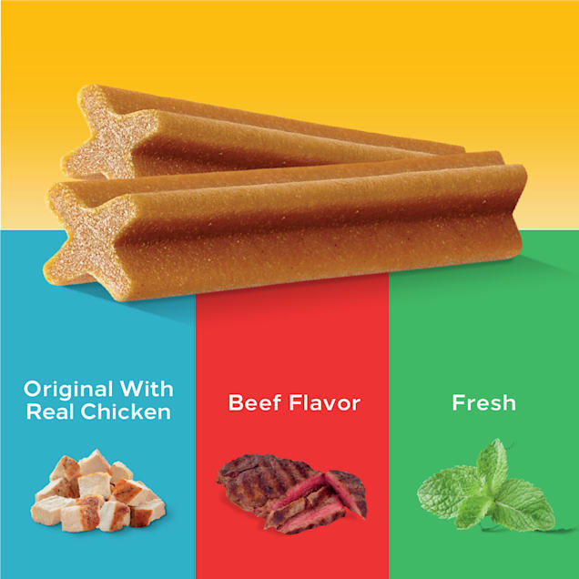 Pedigree Dentastix Original Beef Fresh Variety Pack Large Dog Dental Treats 2.73 lbs. Count of 51