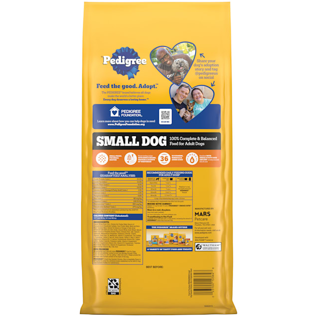Pedigree Small Dog Complete Nutrition Small Breed Adult Dry Dog Food Roasted Chicken Rice Vegetable Flavor Dog Kibble 3.5 lb. Bag
