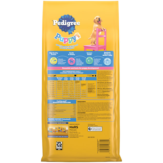 Pedigree dog food nutrition label outlet
