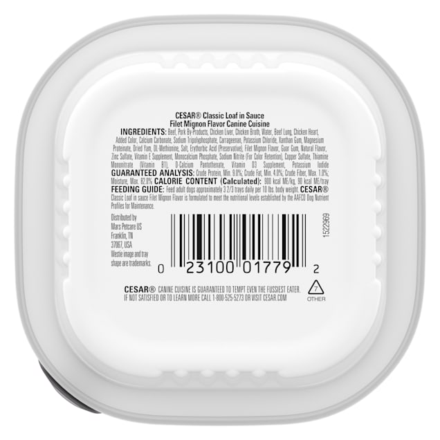 Cesar Classic Loaf in Sauce Filet Mignon Flavor Wet Dog Food 3.5 oz. Case of 24 Petco