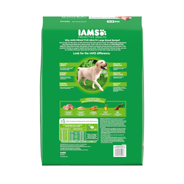 IAMS ProActive Health Large Breed Adult Dry Dog Food with Real Chicken 15 lbs. Petco