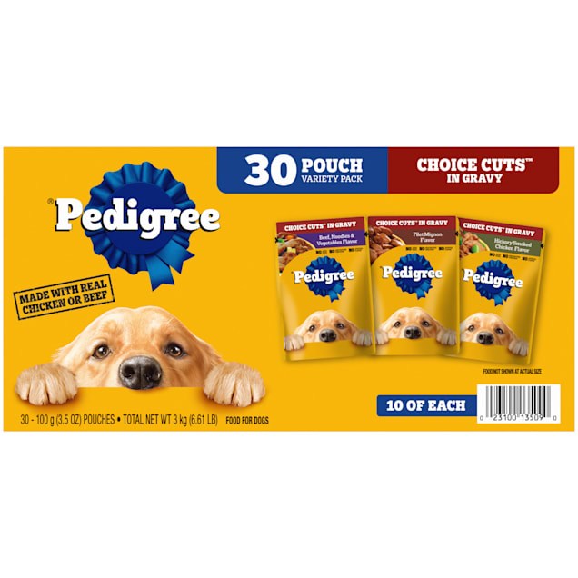Pedigree Choice Cuts in Gravy Adult Soft Wet Dog Food Variety Pack 3.5 oz. Count of 30 Petco