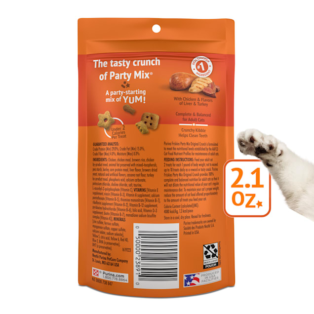 Friskies Party Mix Original Crunch Treats for Cats 2.1 oz. Petco