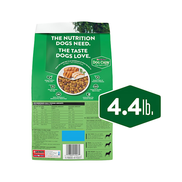 Purina Dog Chow Complete With Chicken Flavor Adult Dry Dog Food Kibble 4.4 lbs. Petco