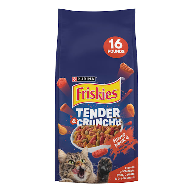Friskies Tender Crunchy Combo Chicken Beef Cat Food 16 lbs