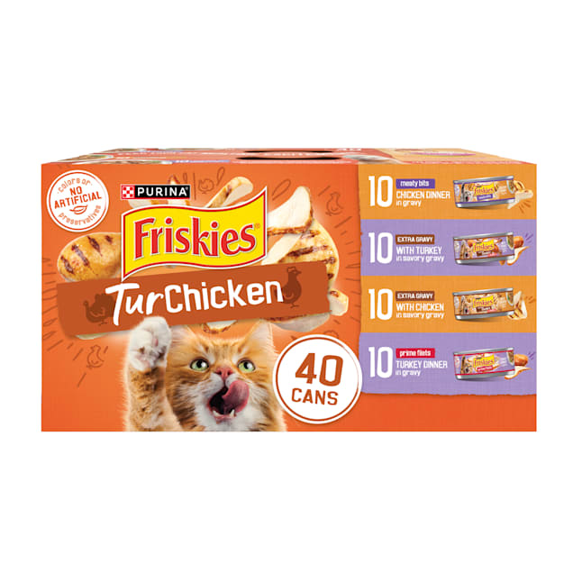 Friskies TurChicken Wet Cat Food Variety Pack 40ct
