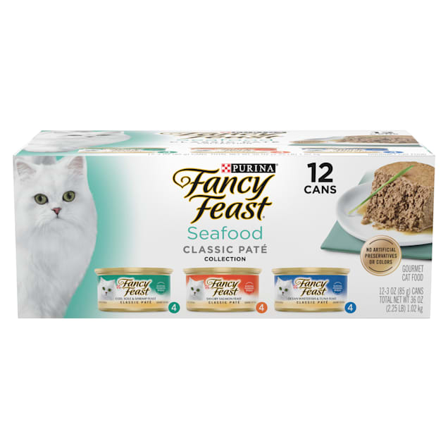 Fancy Feast Grain Free Seafood Classic Collection Pate Wet Cat Food ...