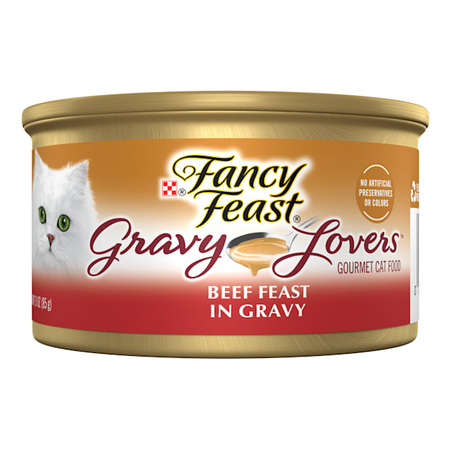 Fancy Feast Gravy Lovers Beef Feast Grilled Gourmet in Wet Cat Food Gravy 3 oz. Case of 24 Petco