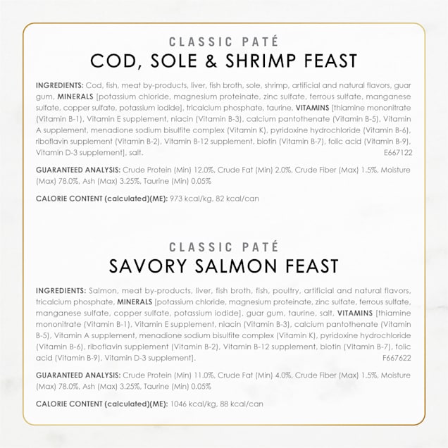 Fancy Feast Grain Free Seafood Classic Pate Collection Wet Cat Food Variety Pack, 3 oz., Count of 24