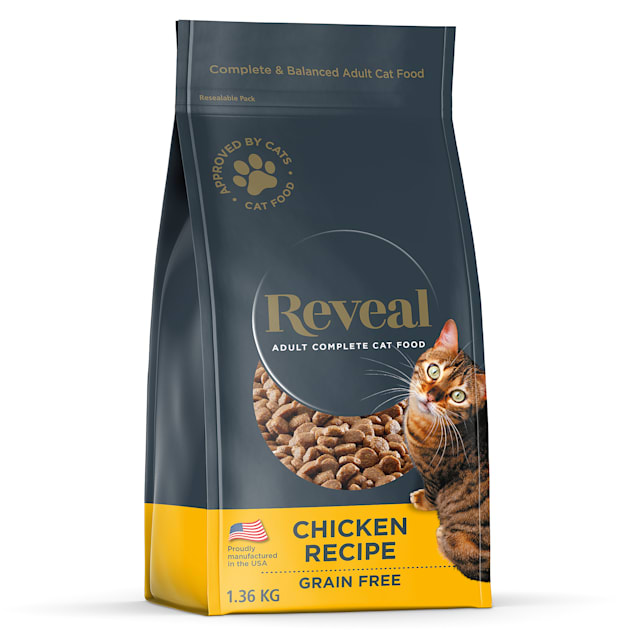 Reveal Natural Grain Free Chicken Recipe Complete and Balanced Dry Food for Cats 3 lbs