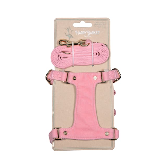 Harry Barker Pink Velvet Cat Harness & Leash Set Petco