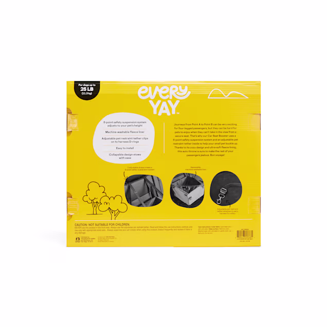 EveryYay Road Trippin' Grey Car Booster Seat, Small | Petco