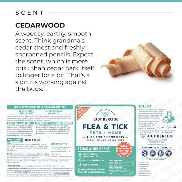 Wondercide Cedar Flea Tick Spray for Pets Plus Home with Natural Essential Oils 32 fl. oz