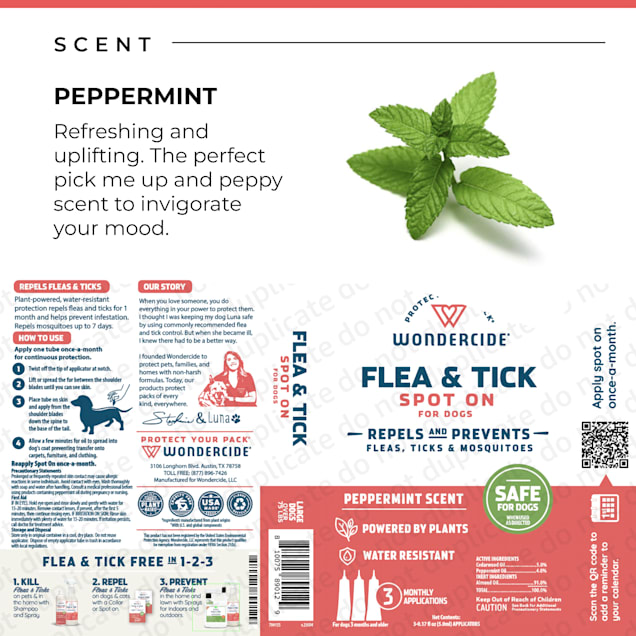 Wondercide Flea Tick Spot on for Large Dogs with Natural Essential Oils Petco