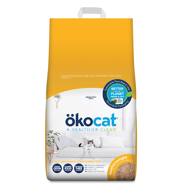 Okocat Unscented Featherweight Clumping Wood Cat Litter, 15.6 lbs. - Carousel image #1