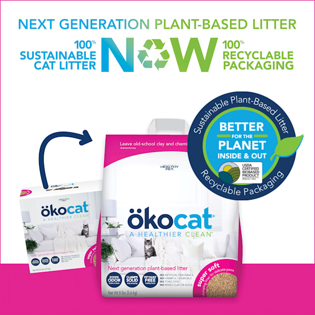 Okocat Super Soft Clumping Wood Delicate Paws Cat Litter 8 lbs. Petco