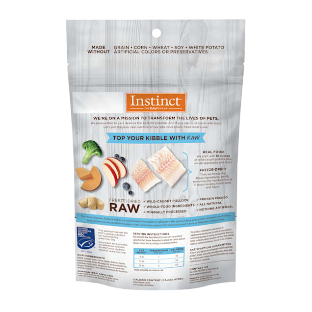 Instinct Raw Boost Mixers Pollock Freeze-Dried Cat Food Topper, 5
