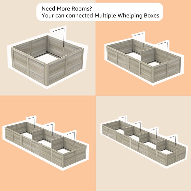 UniPaws Grey Weathered Whelping Box for Dogs Puppies 44