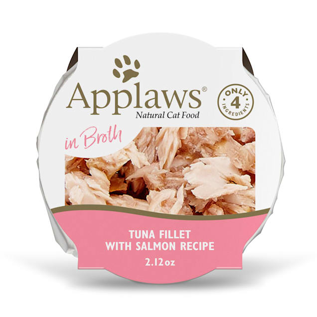 Applaws Natural Wet Cat Food Tuna Fillet with Salmon in Broth, 2.12 oz., Case of 10 - Carousel image #1
