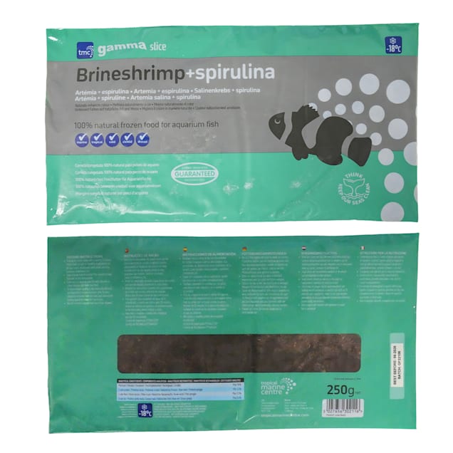 Tropical Marine Centre Gamma Frozen Food Spirulina Brine Shrimp Slice Pack Fish Food 750 Grams Pack of 3