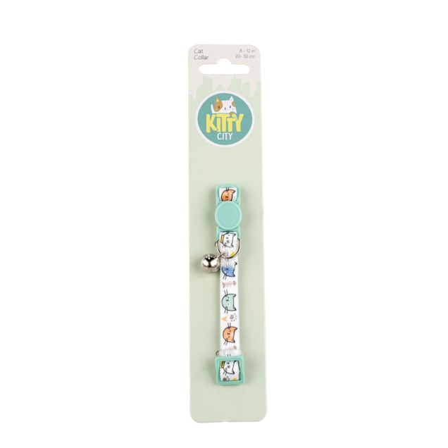 Kitty City Green Doodles Cat Collar - Carousel image #1